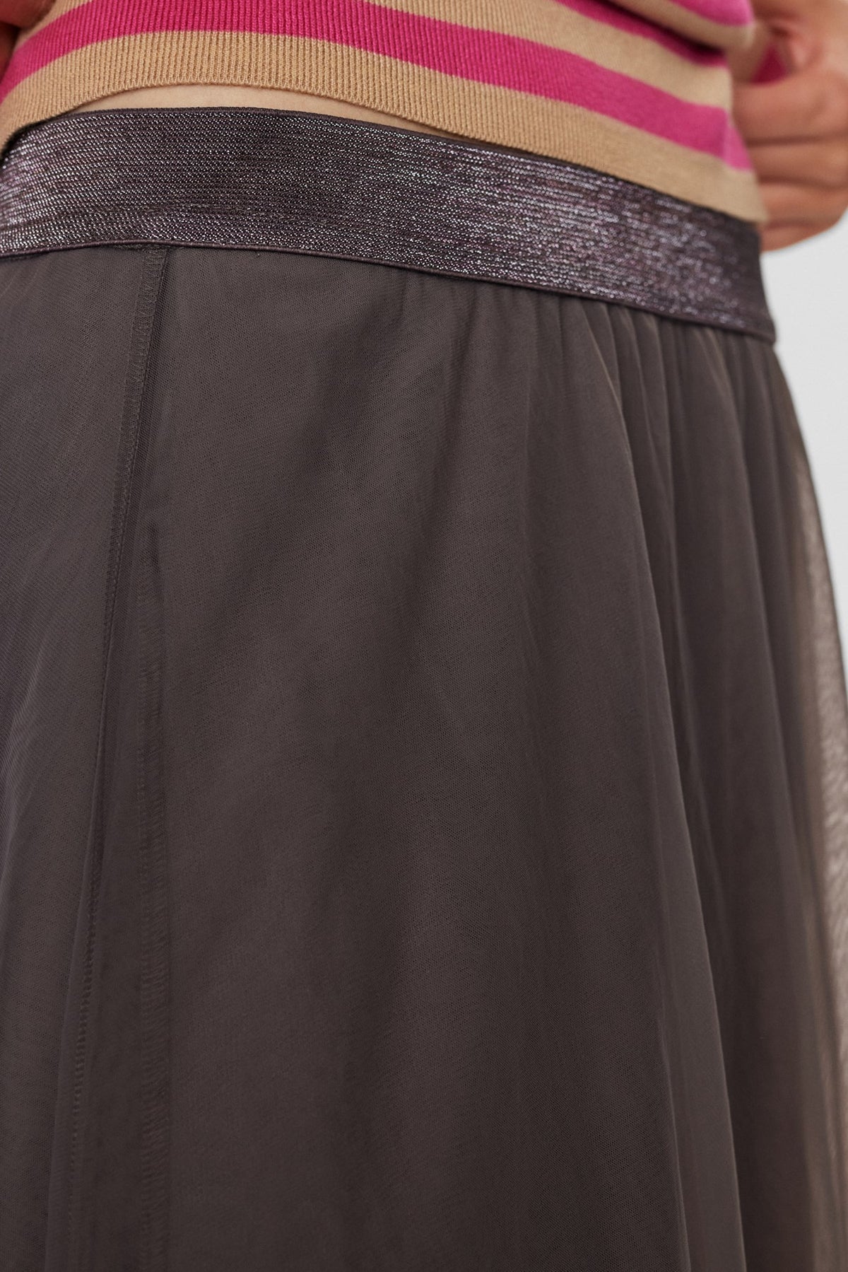 Nümph Nuea Tulle Maxi Skirt in Dark Shadow