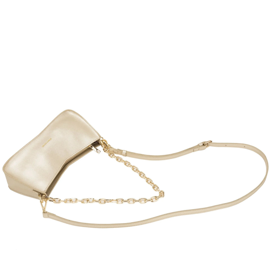 Baguette Bag with Chain Strap in Gold