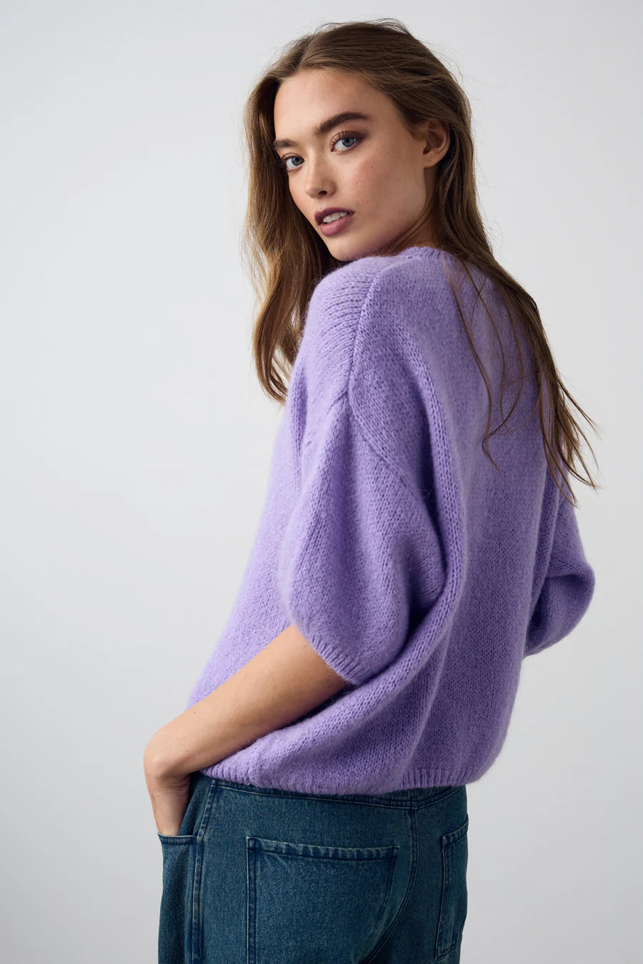 Mimi Wool Mix Jumper in Dark Lilac