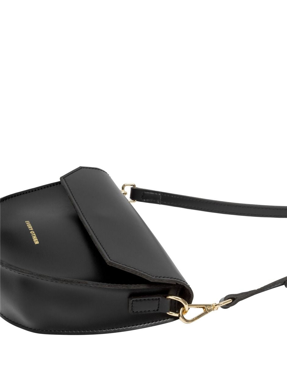 Half Oval Crossbody Bag in Black