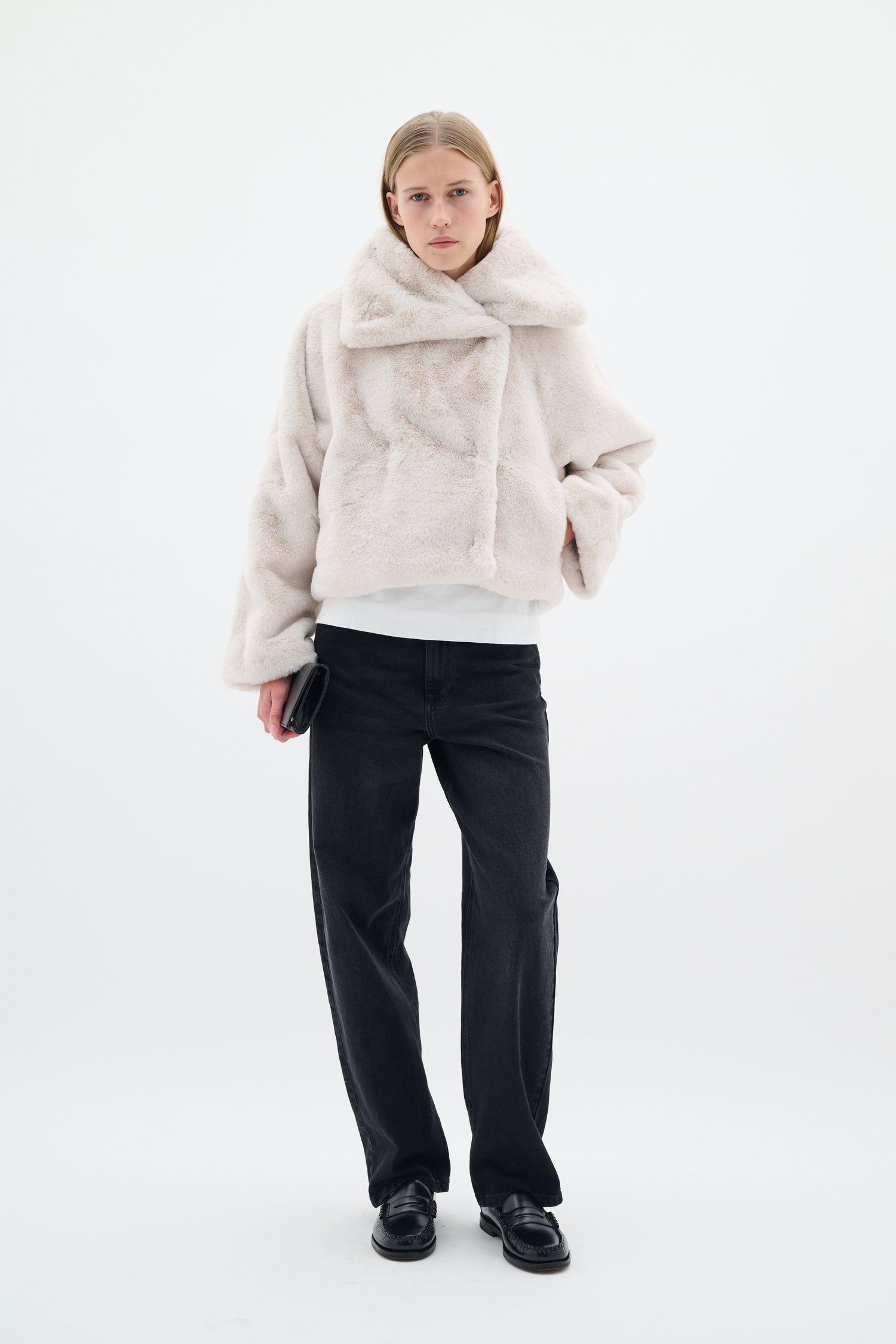 InWear Yoneko Short Faux Fur Coat in Haze