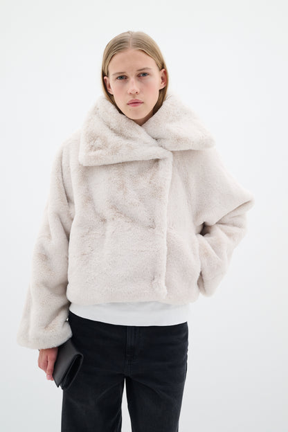 InWear Yoneko Short Faux Fur Coat in Haze