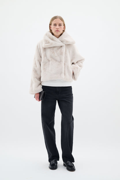 InWear Yoneko Short Faux Fur Coat in Haze