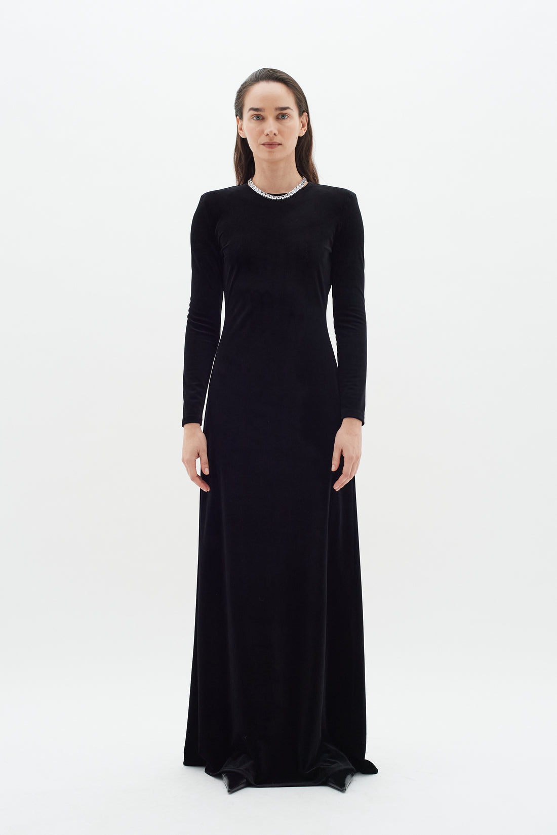 InWear Brenda Long Sleeved Velvet Dress in Black