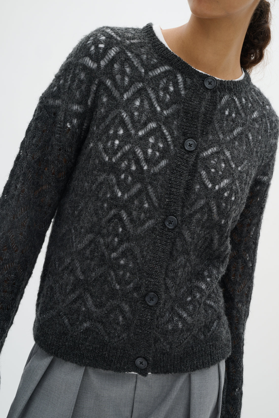 InWear Maisy Wool Mix Cardigan in Grey