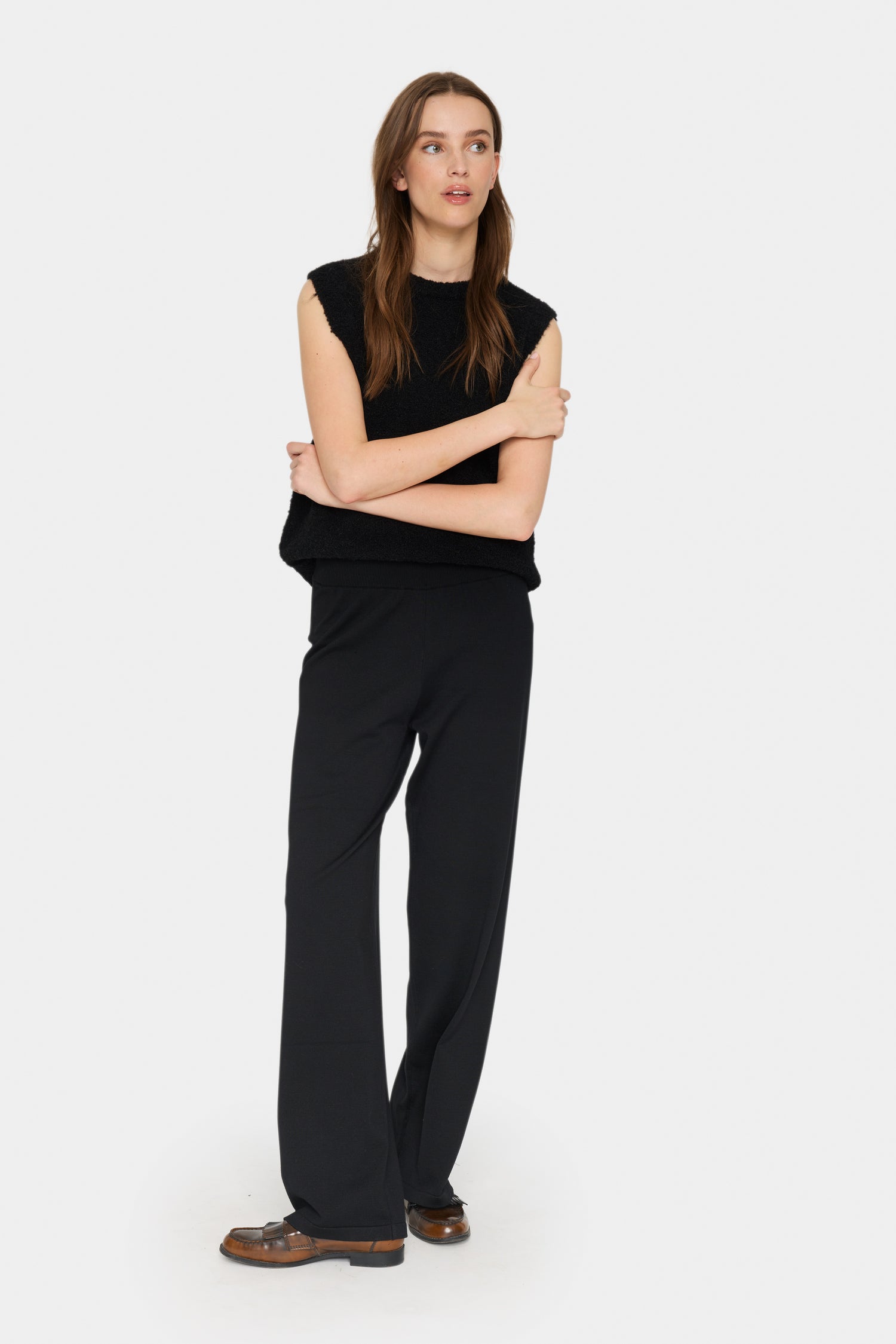 Saint Tropez Mila Knitted Trouser in Black