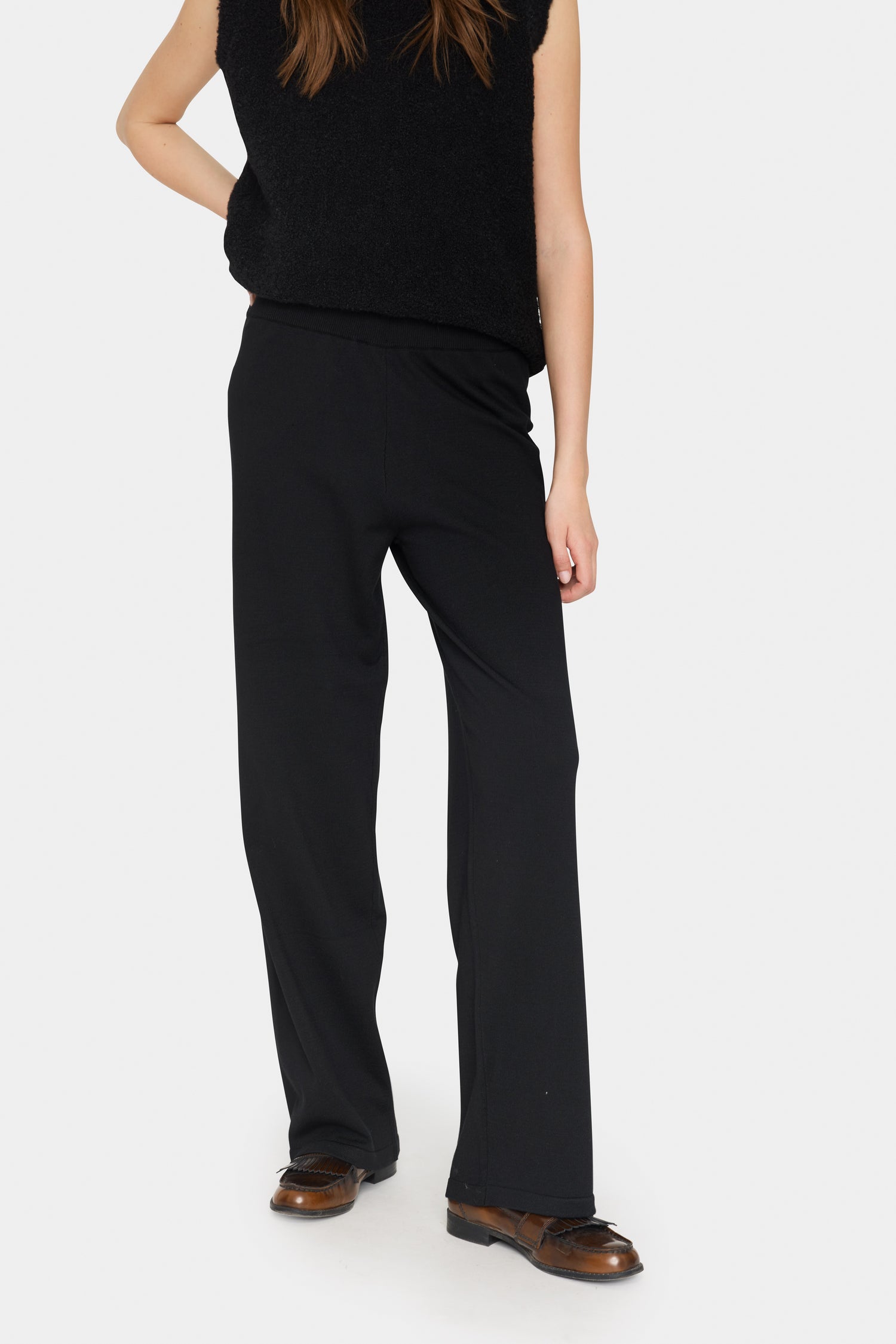 Saint Tropez Mila Knitted Trouser in Black