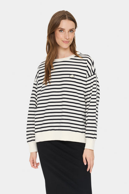 Saint Tropez Gila Striped Sweatshirt in Ice