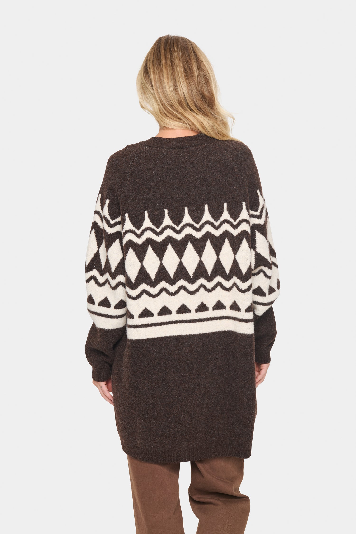 Saint Hedda Long Cardigan in Chocolate Brown