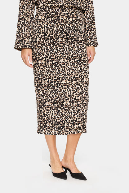 Saint Tropez Ilyssa Skirt in Black Leo Print