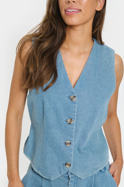 Inwear Jaclyn Vest Waistcoat in Smoke Blue