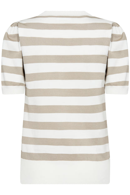 Saint Tropez Mila Pullover in Ice Taupe Stripe