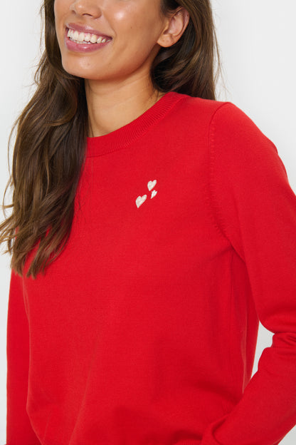 Saint Valentina Pullover In Flame Scarlet