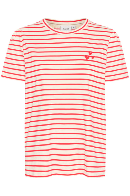 Saint Tropez Jucia T-Shirt in Flam Scarlet Stripe