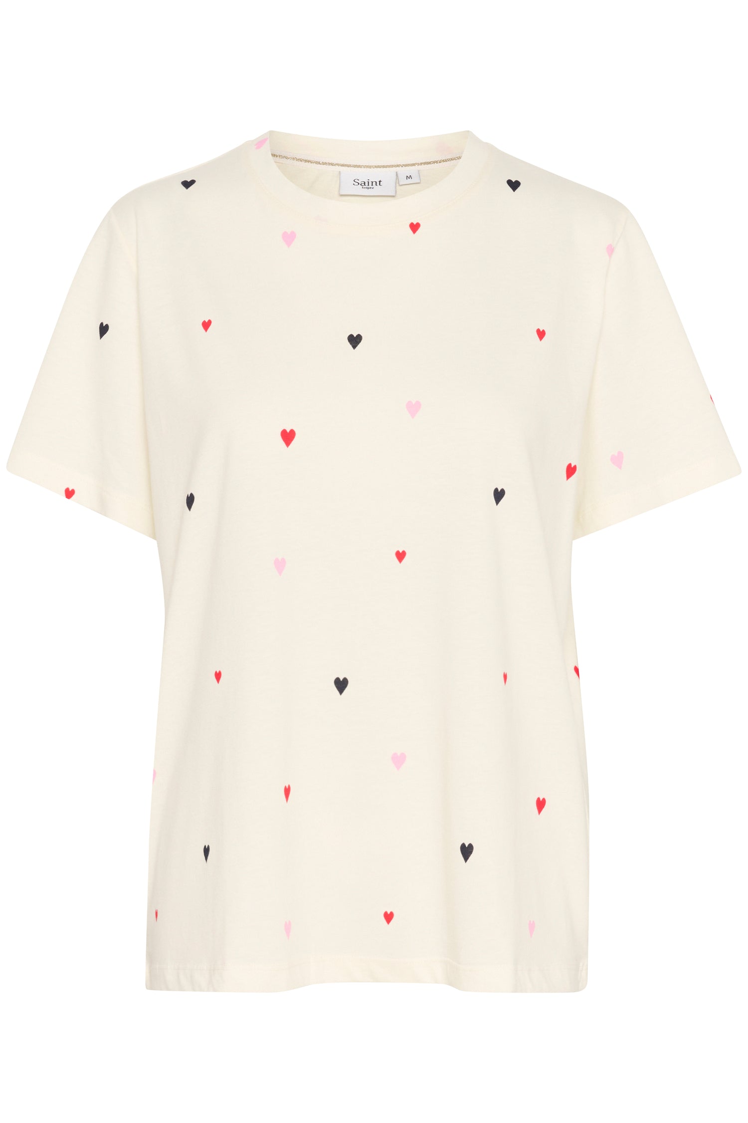 Saint Tropez Johanna T-Shirt in Ice with Multi Hearts