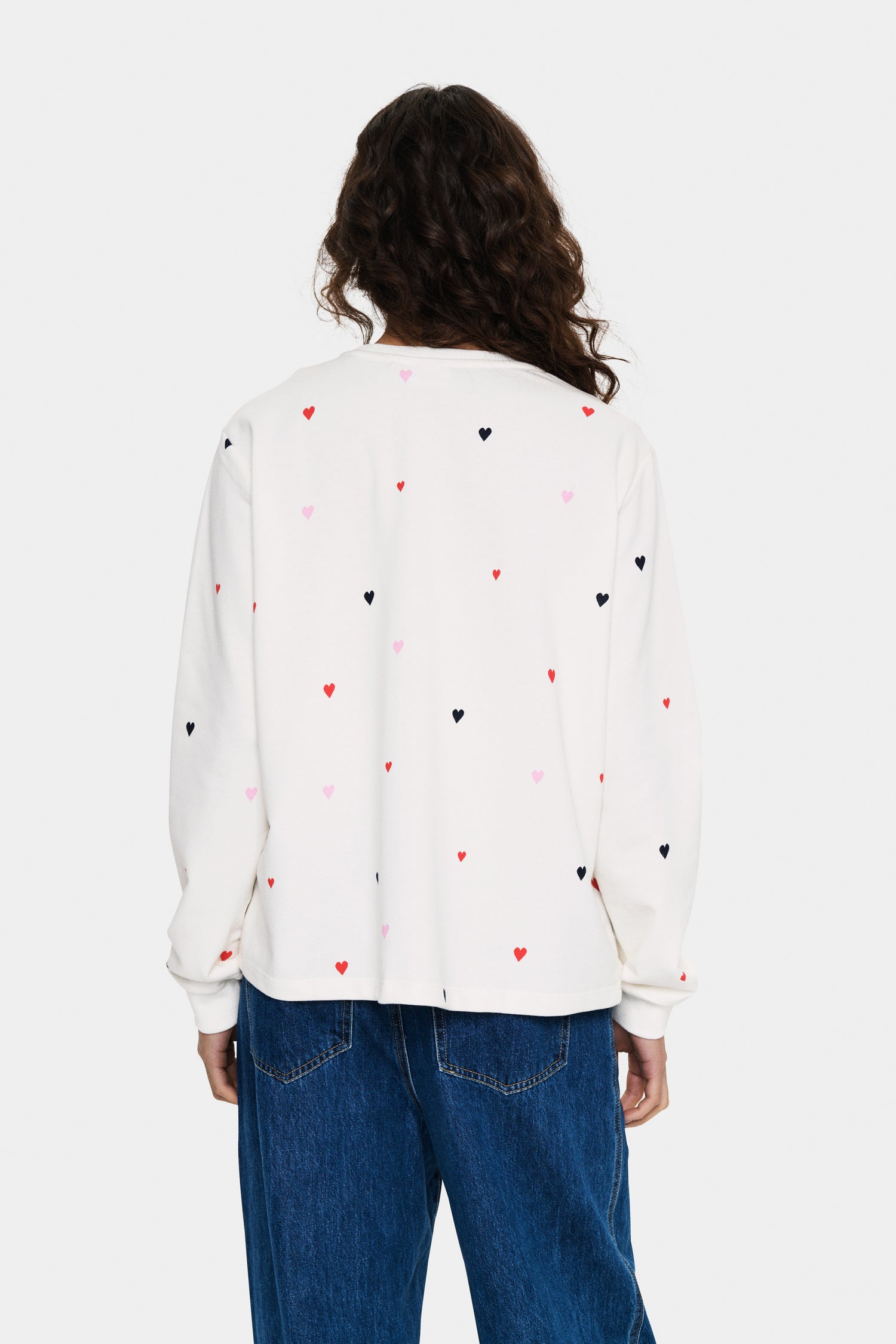 Saint Tropez Johanni Sweatshirt in Ice with Multi Hearts