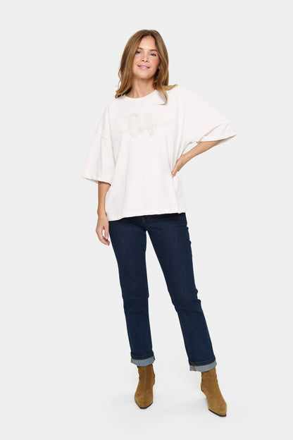 Saint Tropez Janeke Sweatshirt in White Ice