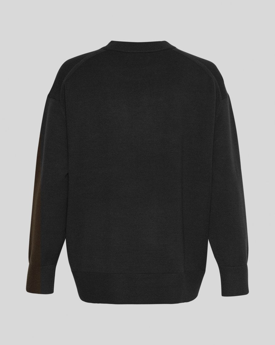 MSCH Maura Rachelle Ribbed Round Neck Knit in Black