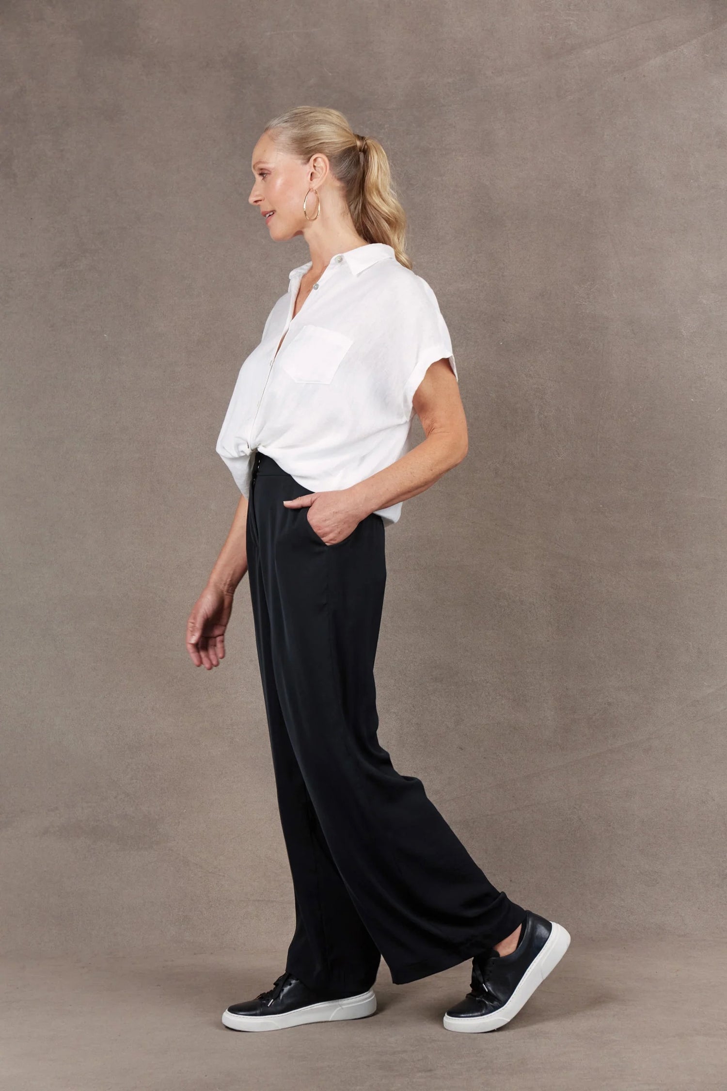 Eb &amp; Ive Mayan Wide Leg Trouser in Ebony