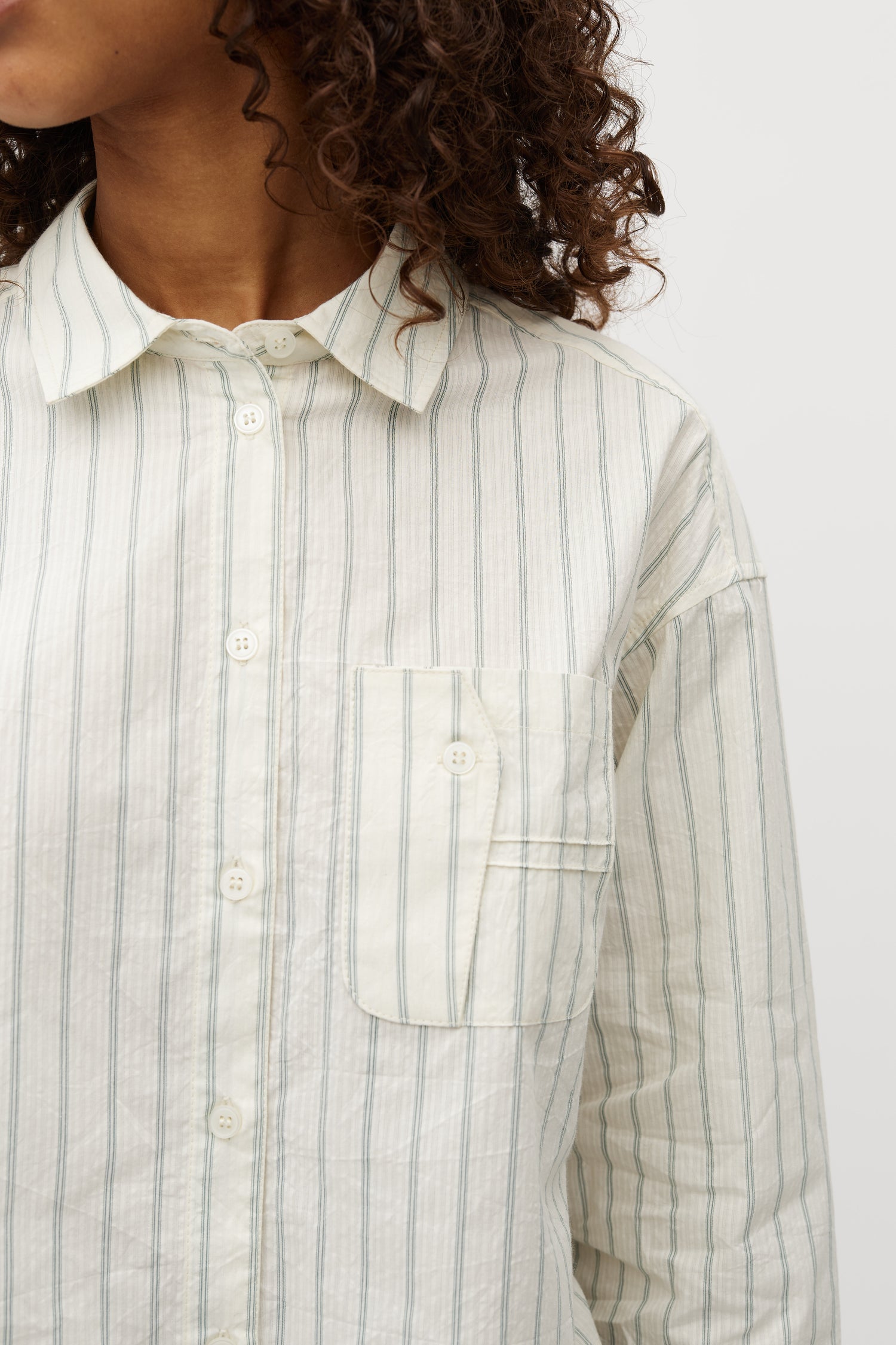 MbyM Emmelia Cotton Shirt in Placid Blue Stripe