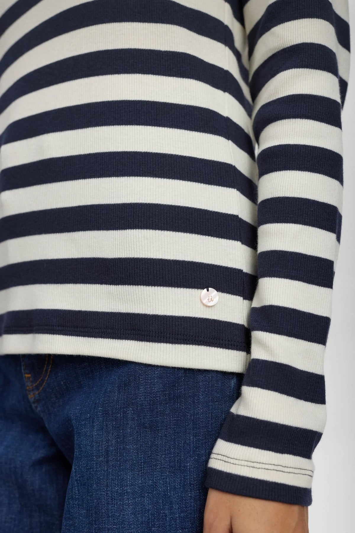 Numph Numixie Long Sleeved Top in Dark Sapphire Stripe