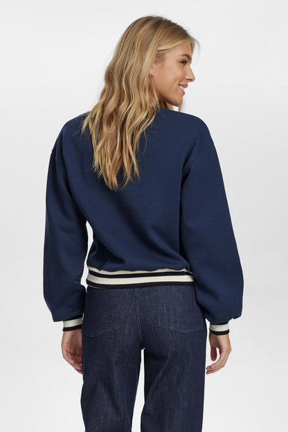 Numph Nuada Organic Cotton Sweatshirt in Dark Sapphire