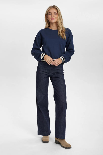 Numph Nuada Organic Cotton Sweatshirt in Dark Sapphire