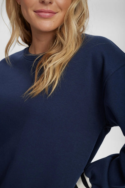 Numph Nuada Organic Cotton Sweatshirt in Dark Sapphire