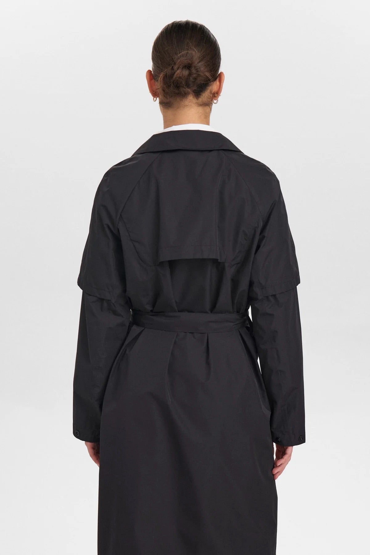 Nunida Functionel Waterproof Trench Jacket in Caviar Black