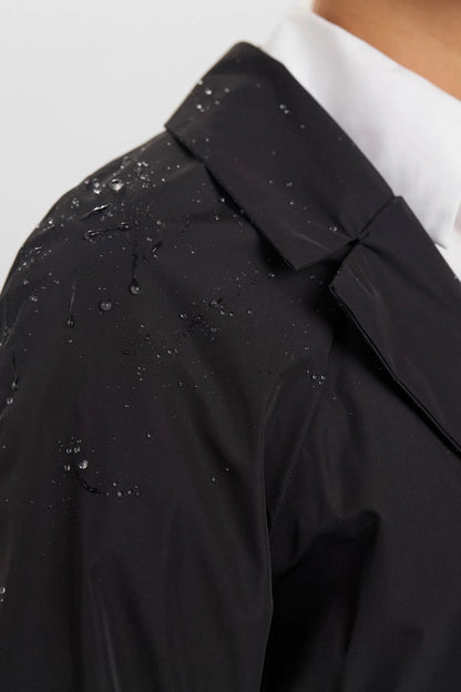 Nunida Functionel Waterproof Trench Jacket in Caviar Black