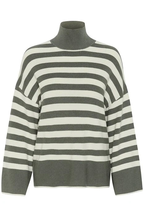 Gittel Agave Green Cashmere Mix Stripe Pullover