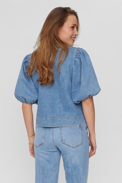 Nümph Nutoronto Blouse Top Medium Blue Denim