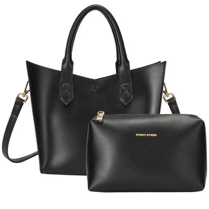 Twin Strap Medium Grab Bag In Black