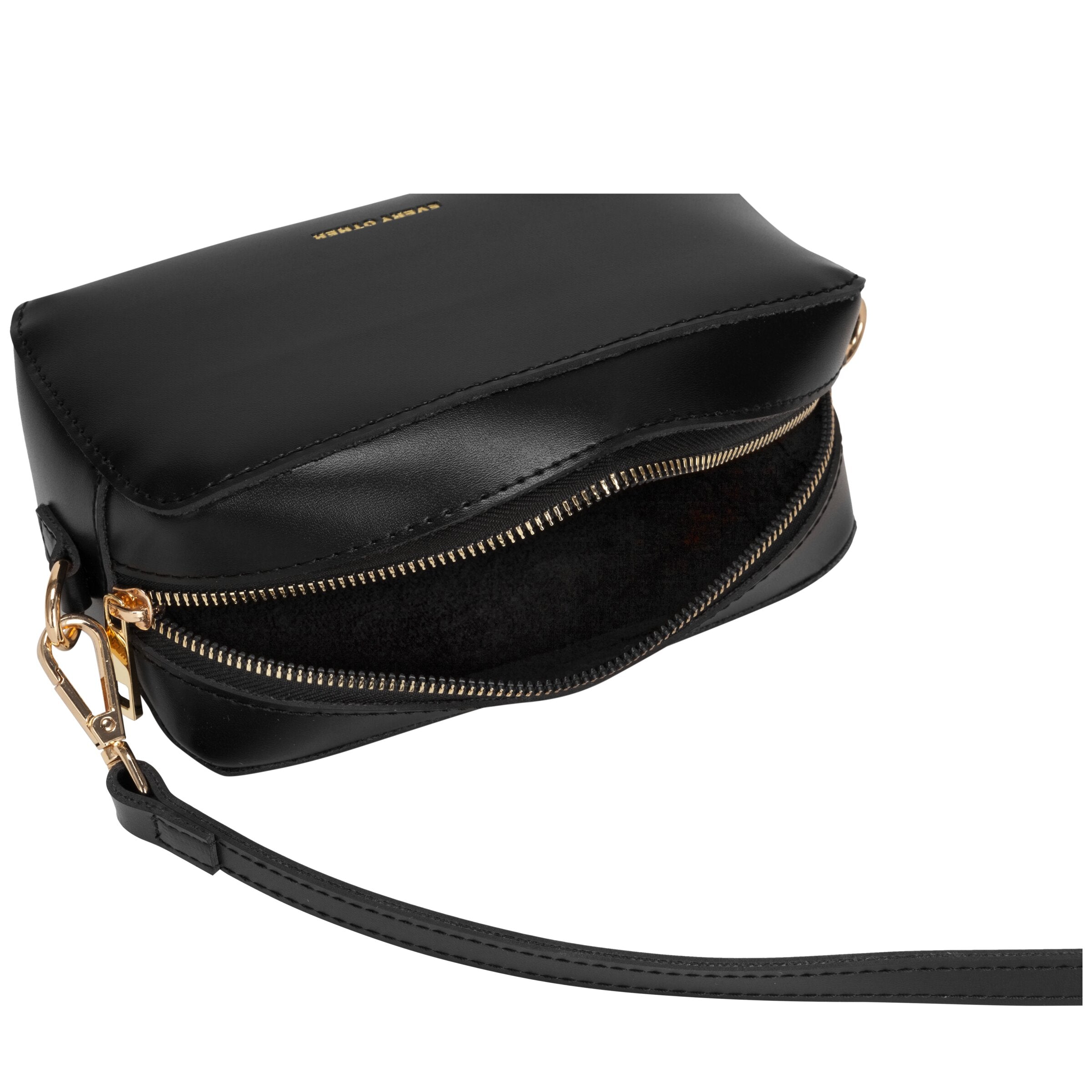 Small Zip Top Camera Bag In Black