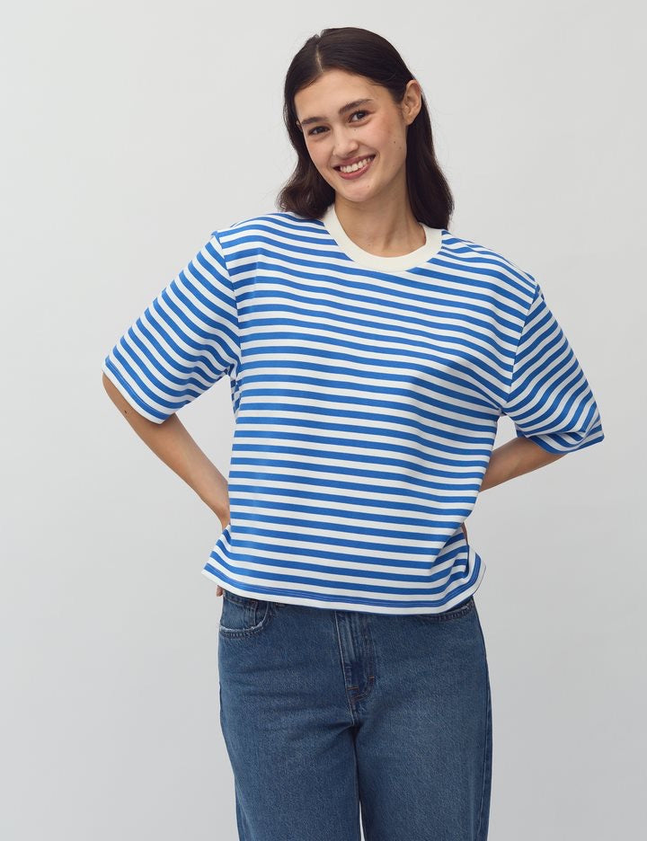 MbyM Betsy Top in Sapphire Stripe