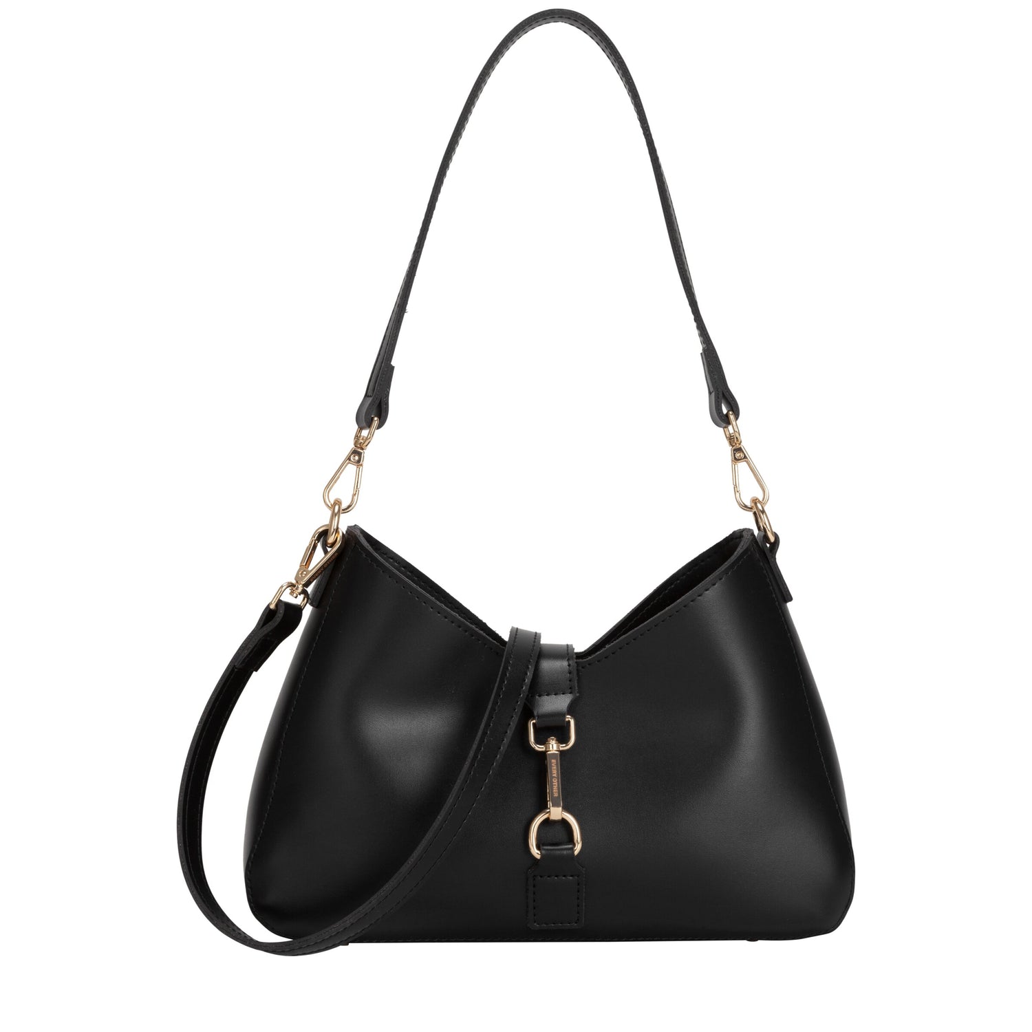 Shoulder Bag With Fastening Detail In Black