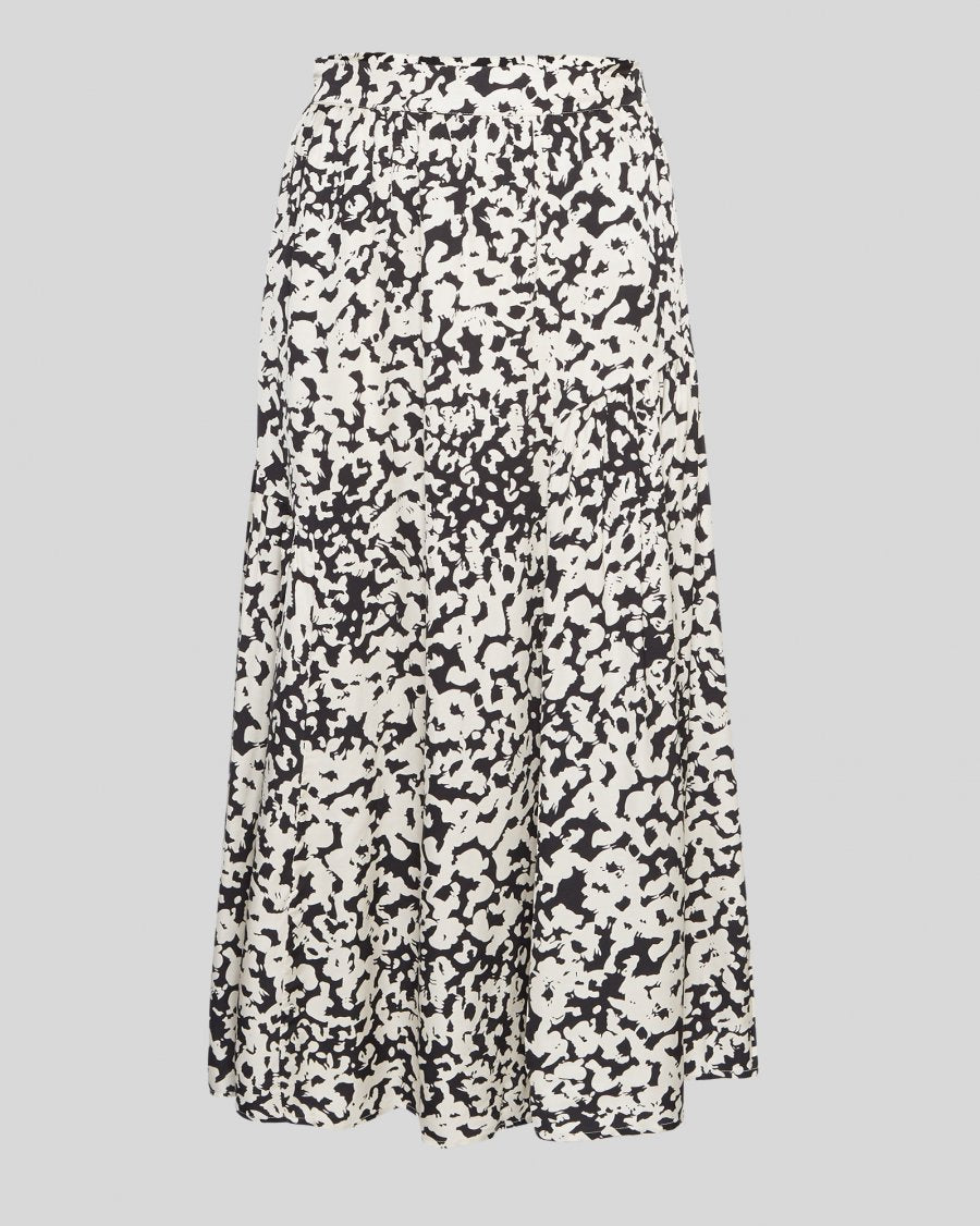 MSCH Naime Irida High Waisted Skirt in Oatmeal Abstract Print