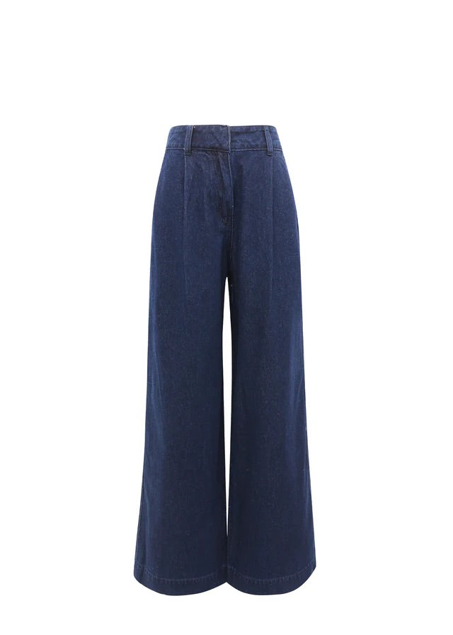 Frnch Patience Denim Trousers in Bleu Marine