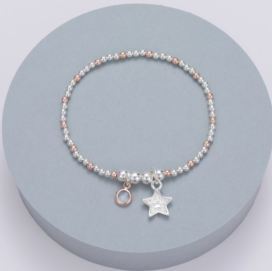 Beaded Bracelet In Multi with Star and Gem Charms