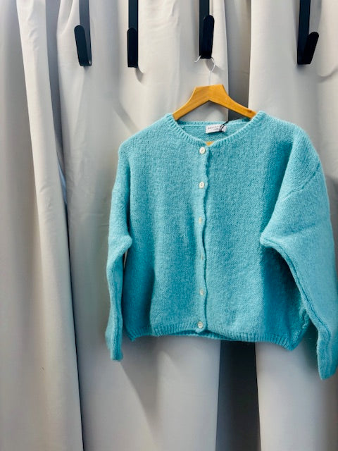 Panna Mohair Cardigan in Turquoise