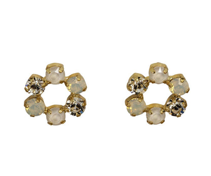 Tilda Gem Flower Hoop in White &amp; Gold