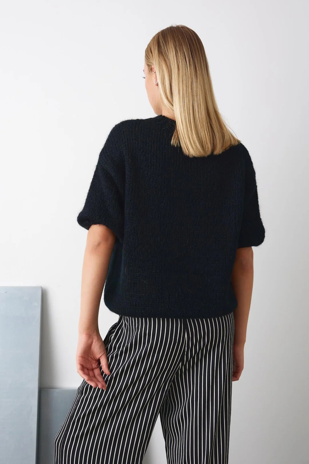 Amour Knit in Black with Off White