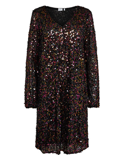 Numph Nuisabell Sequin Dress in Gold Mix