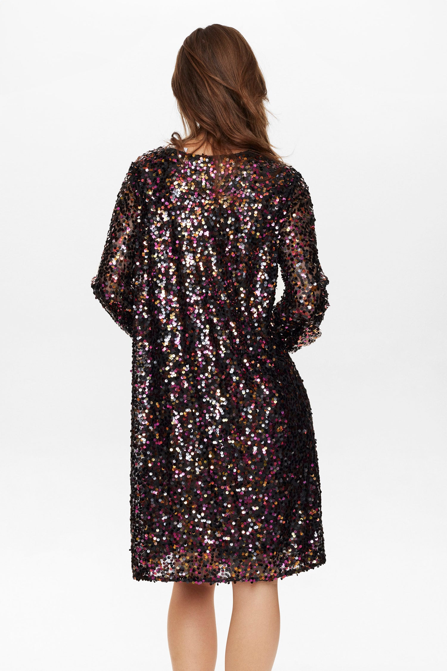 Numph Nuisabell Sequin Dress in Gold Mix