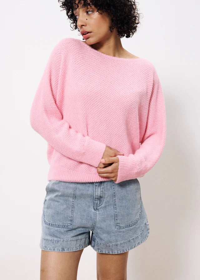 FRNCH Sylvie Pale Rose Boat Neck Knit