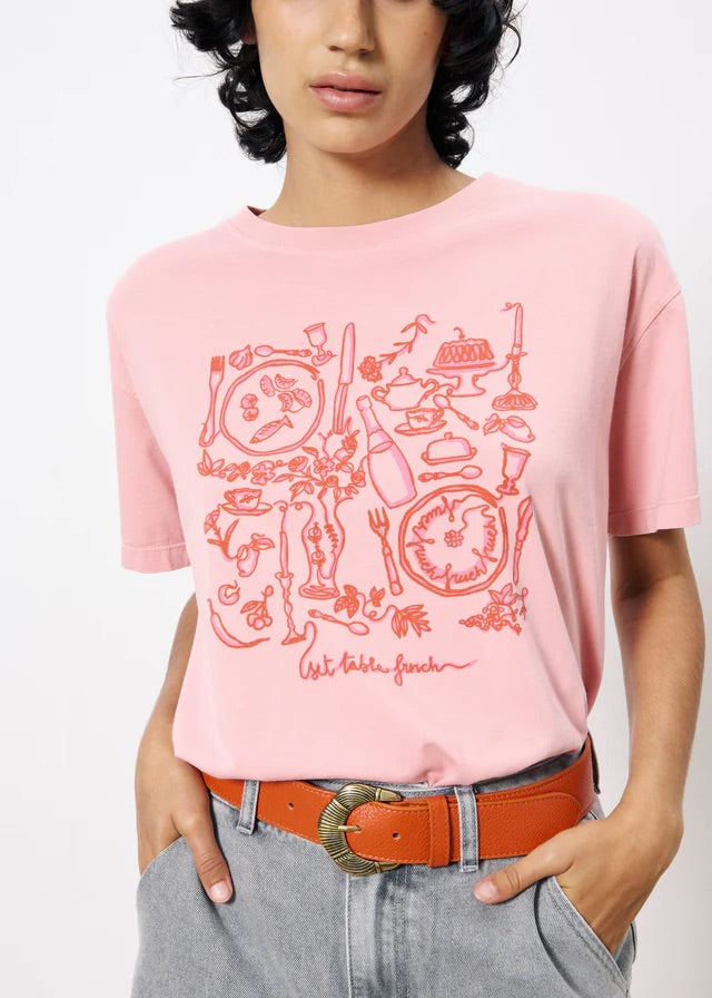 Frnch Ipheion Rose Pink Slogan Tee