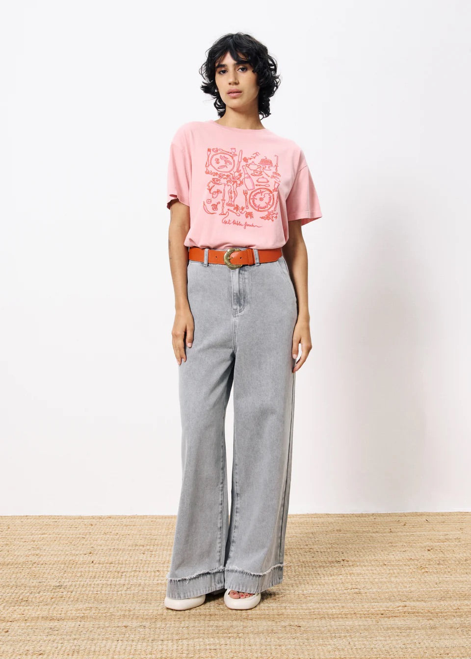 Frnch Ipheion Rose Pink Slogan Tee