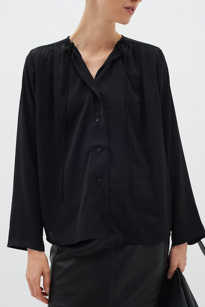 InWear Mato Button Front Top in Black