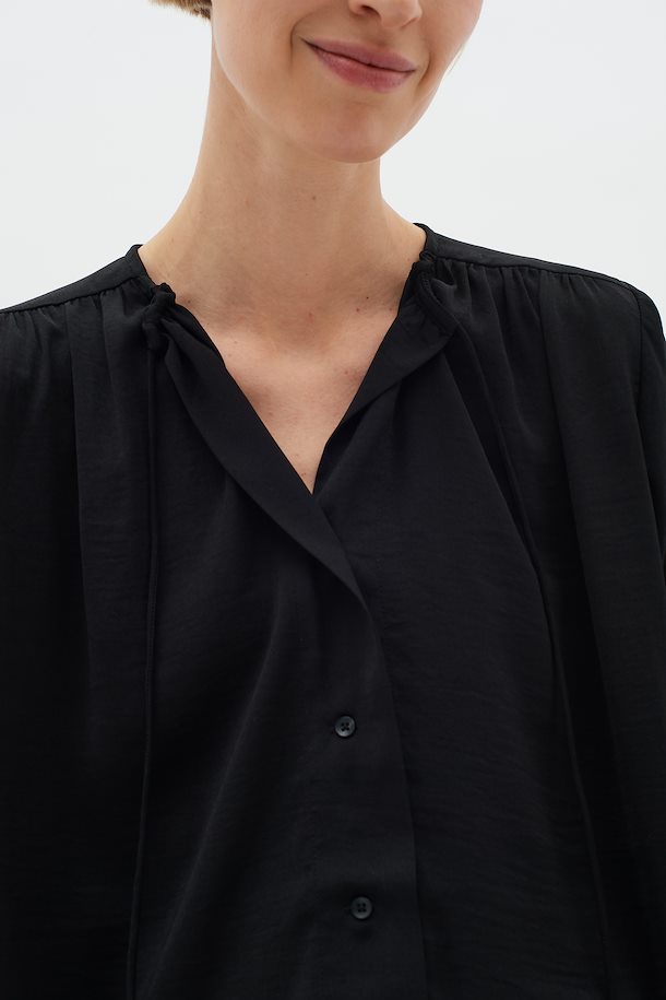 InWear Mato Button Front Top in Black