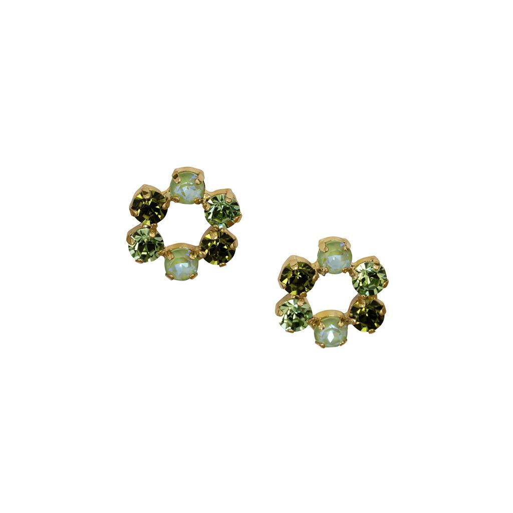 Tilda Gem Flower Hoop in Green &amp; Gold